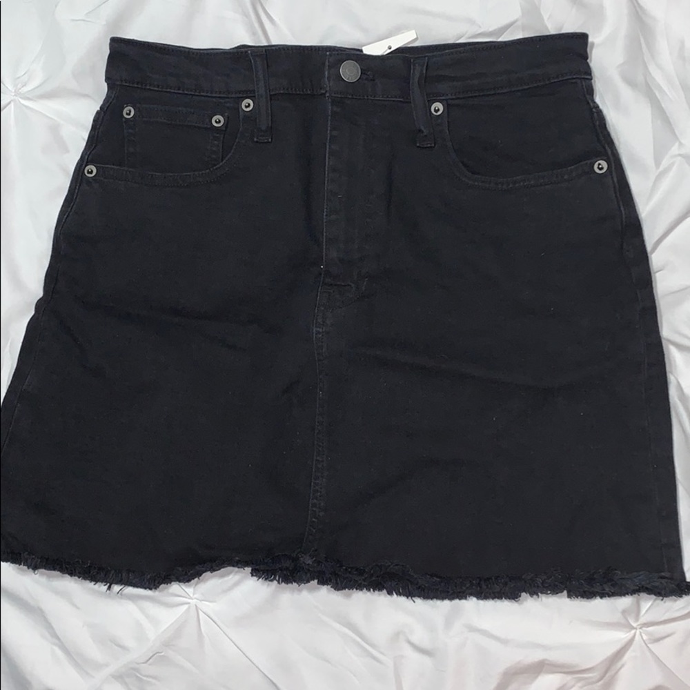 Madewell black jean skirt